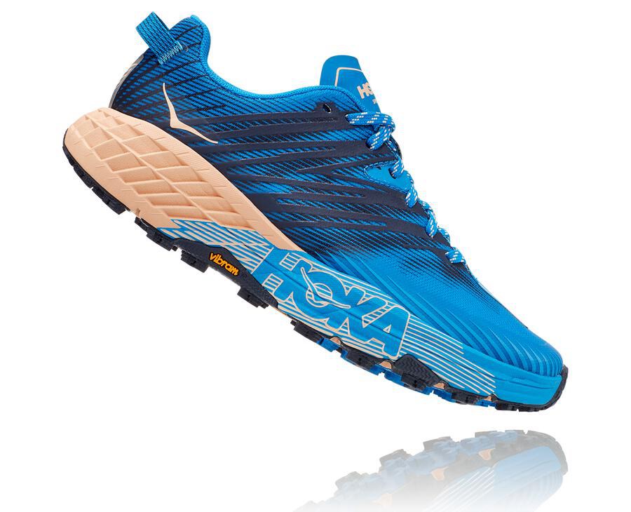 Hoka One One Trail Schoenen Dames - Speedgoat 4 - Blauw - JR1458327